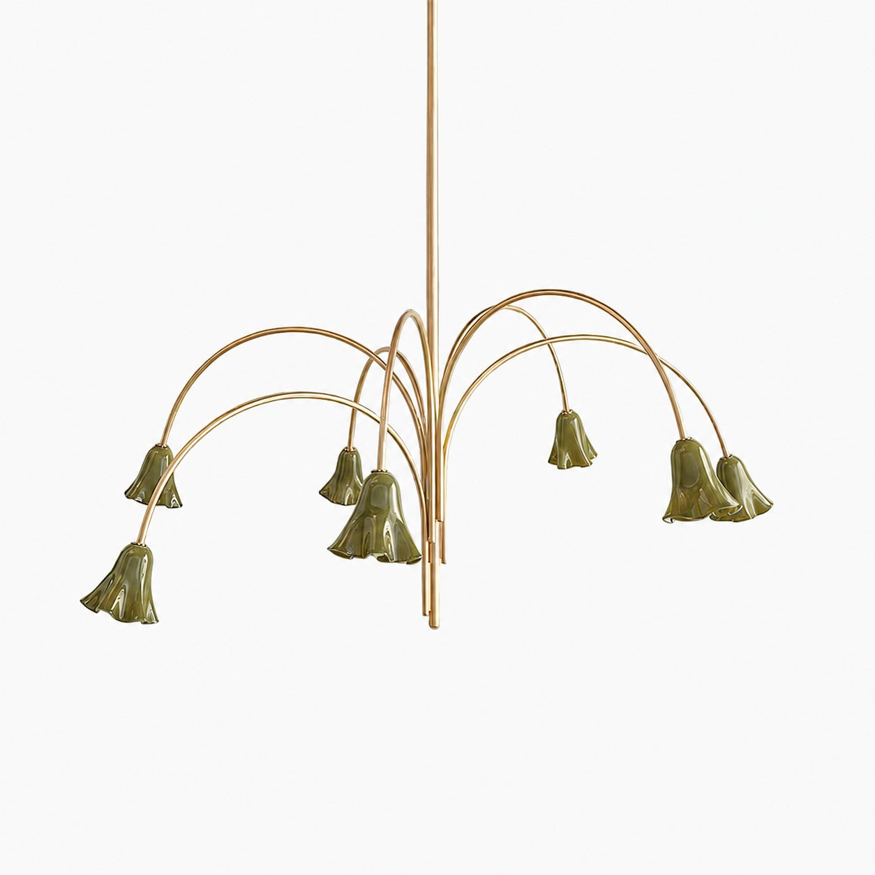 Bellina Modern Romantic Chandelier - Botanical Lily Design with Glass Flowers
