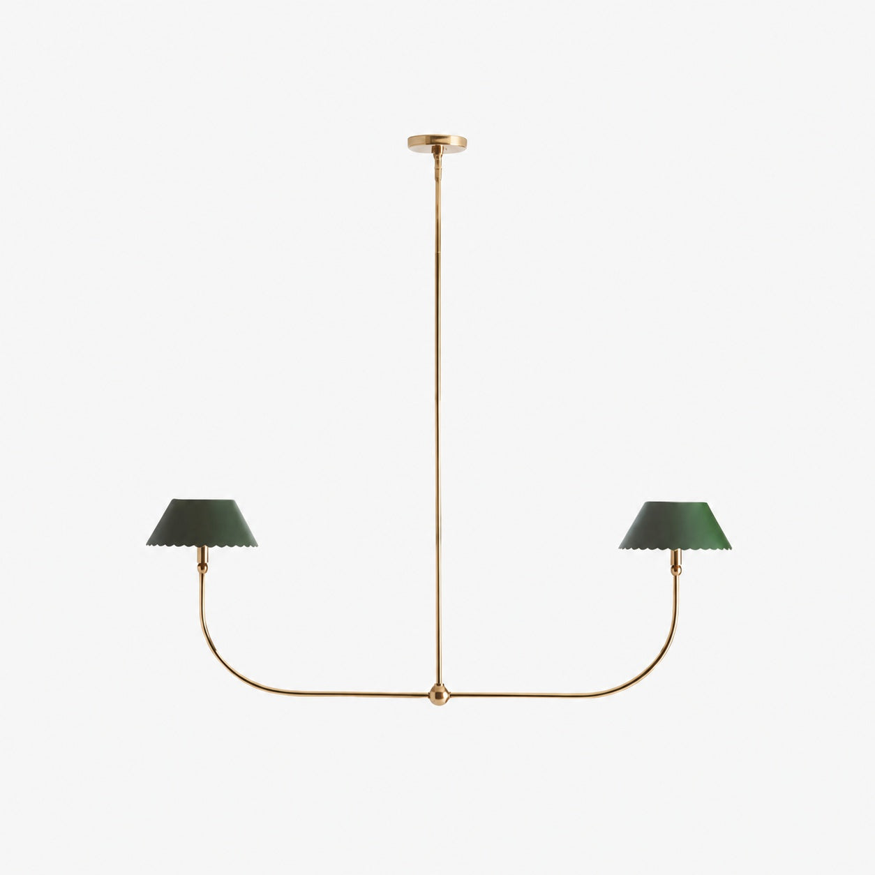 Foldray Scalloped Linear Chandelier - Leather Style for Dining Room