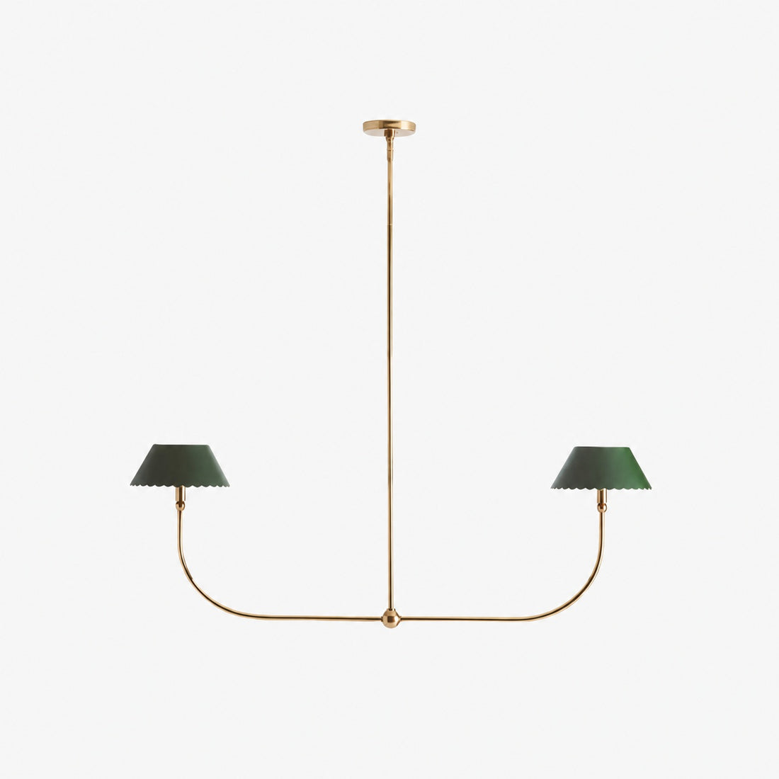 Foldray Scalloped Linear Chandelier - Leather Style for Dining Room