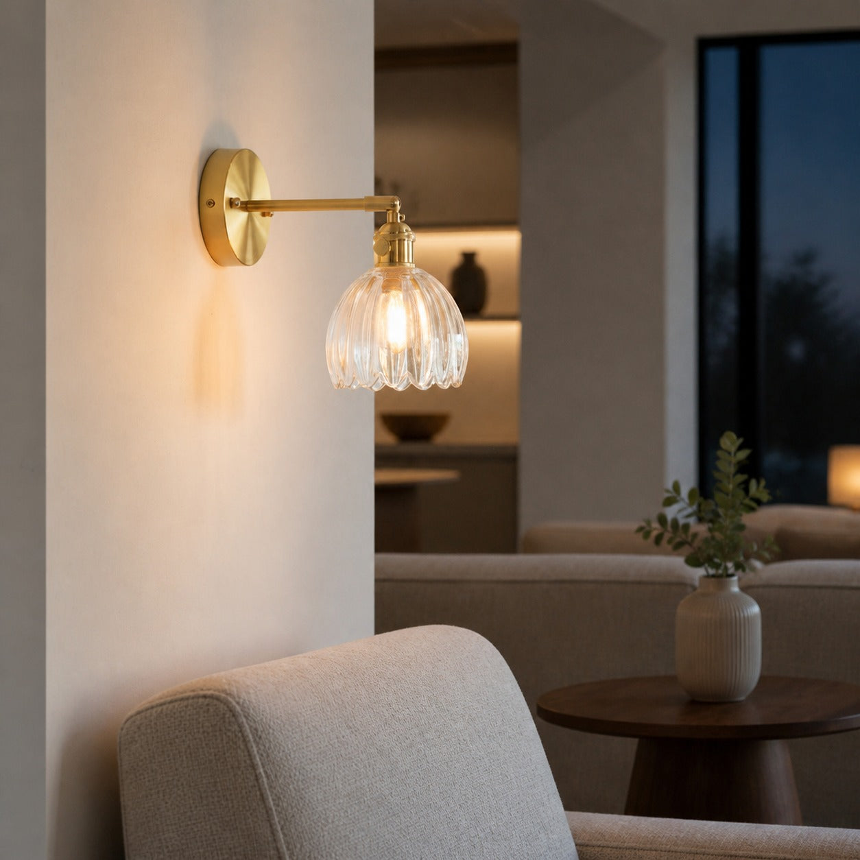 Blossix Floral Tulip Wall Sconce – Modern Wall Lamp Metal Base for Home Interior Lighting N64