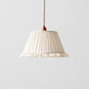 Rice White pleated fabric pendant light