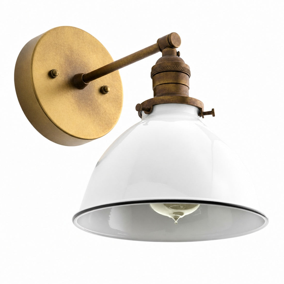 Conique Metal Wall Sconce - White Metal Shade - Industrial Modern Lighting