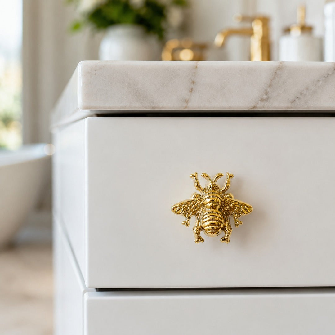 Gold Totem bee brass cabinet handle