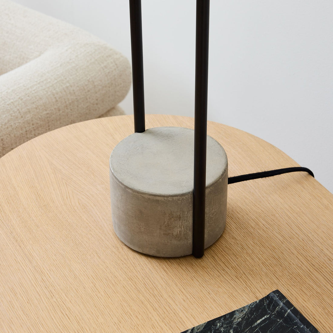 Luma Minimalist Industrial Table Lamp and Floor Lamp - Metal Frame with Soft Fabric Shade for Home and Office