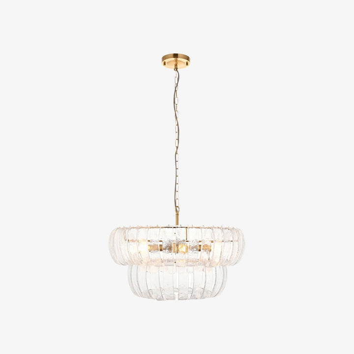 Solara 6-Light Tiered Pendant – Cascading Curved Glass and Metal-Frame for Dining & Entry