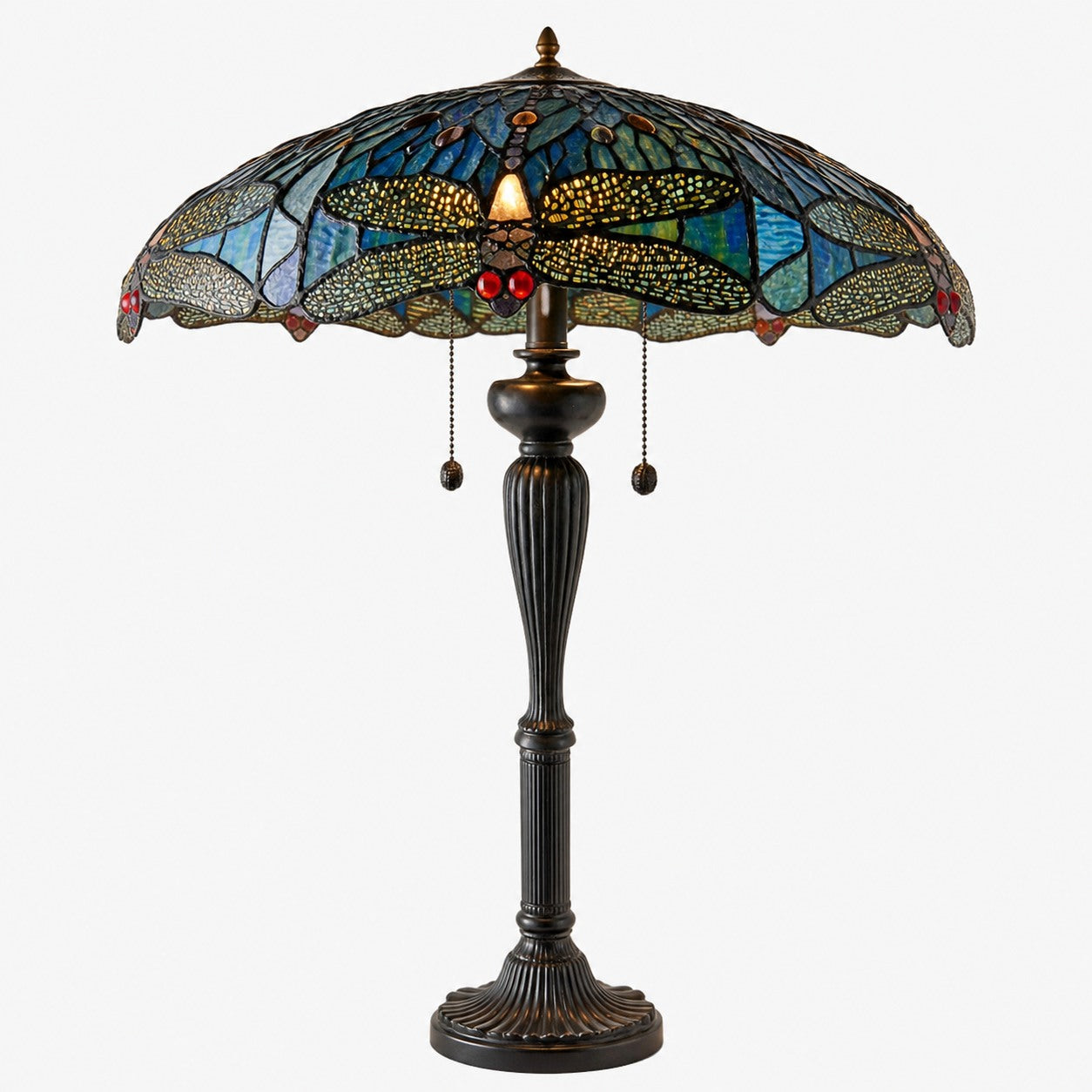 TiffStar Art Glass Floor Lamp with Ornamental Pattern Shade – Standing Light for Living Rooms