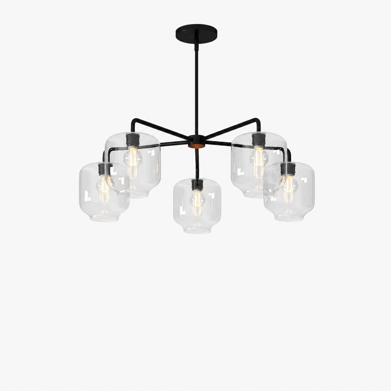 Lumivelle 5-Light Pebble Chandelier - Modern Glass Pendant Lighting