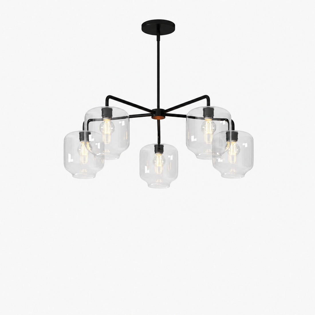 Lumivelle 5-Light Pebble Chandelier - Modern Glass Pendant Lighting