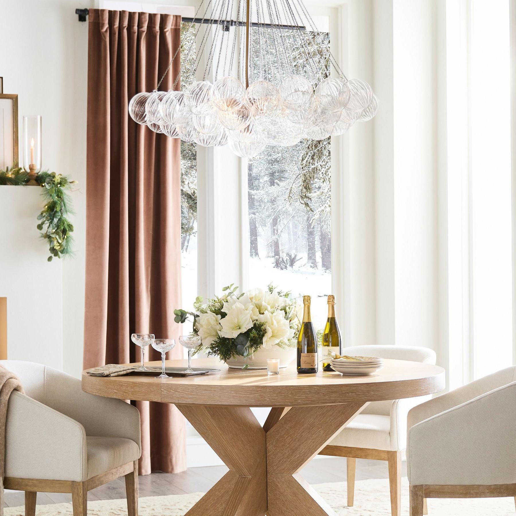 Bravira Vintage Brass Bubbled Glass Chandelier Ambient Lighting for Living Rooms and Commercial Spaces