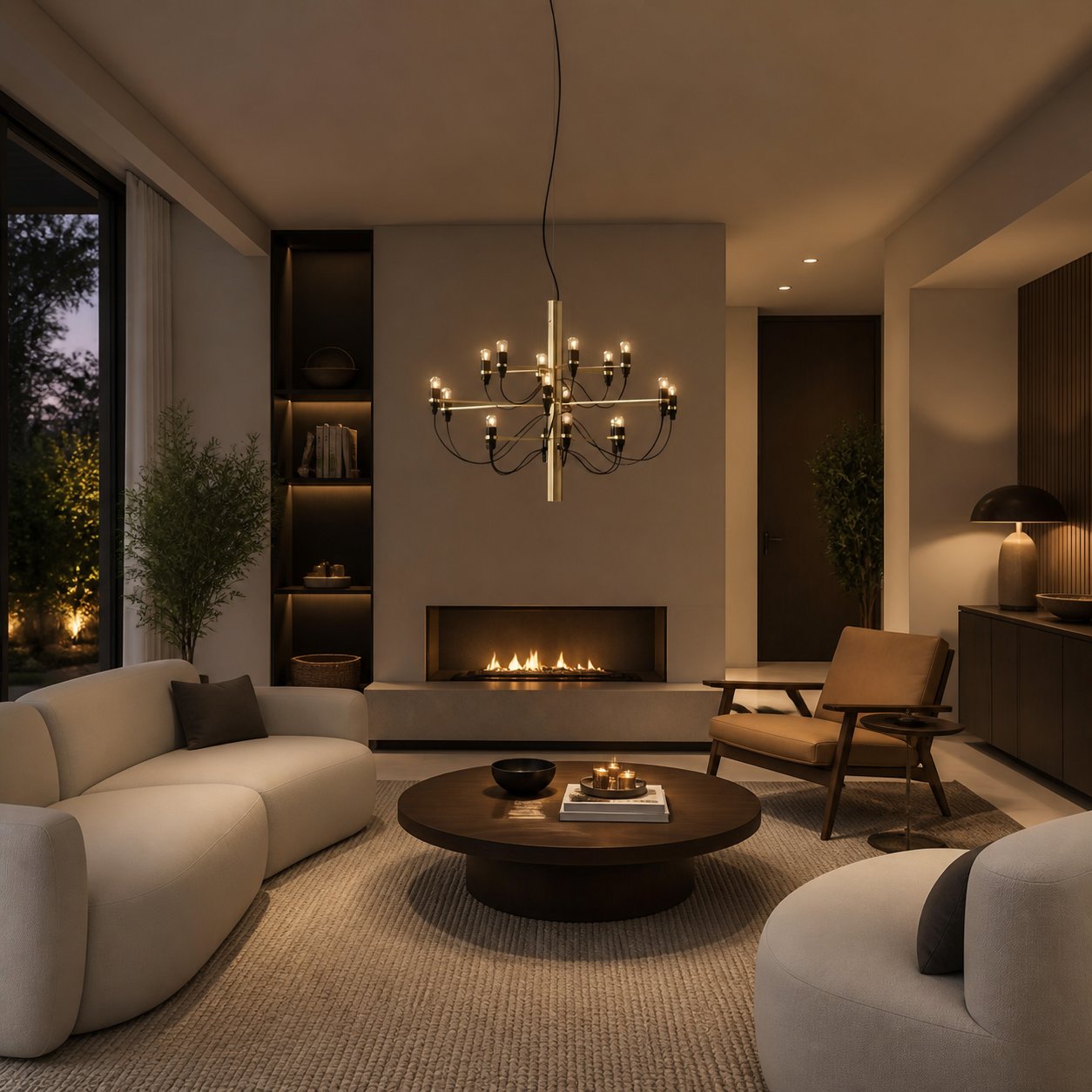Tendrila Contemporary Multi-Light Chandelier - Industrial-Inspired Design Metal Suspension for Lounges N01