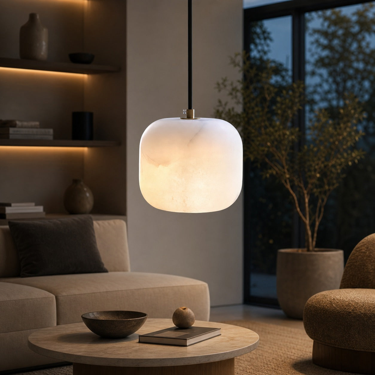 Alabaster Bedside Pendant Light