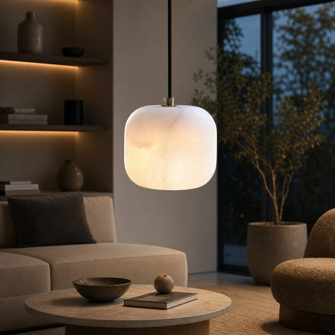 Alabaster Bedside Pendant Light