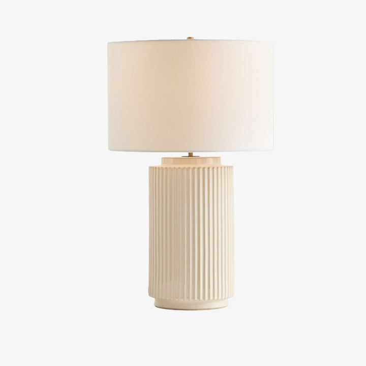 Ceruna Minimalist Ceramic Table Lamp - Ceramic base with a linen lampshade