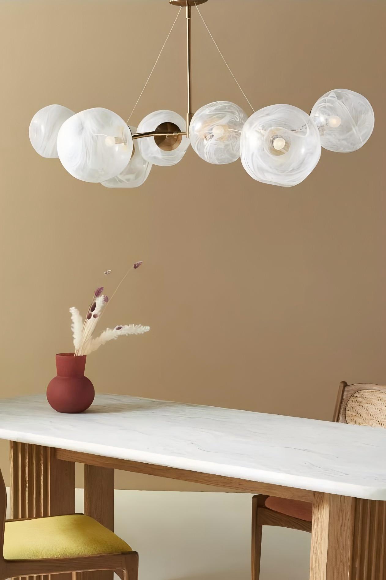 Pawrior Elegant Artistic Glass Spherical Metal Chandelier Perfect for Modern Interiors