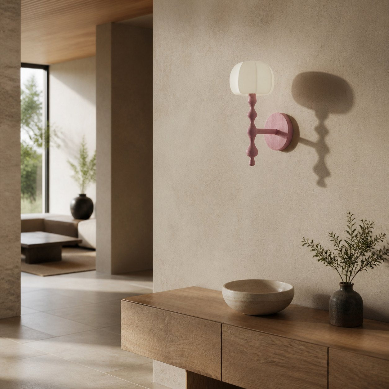 Savara Modern Curved Base Wall Light – Soft Diffused Fabric Shade for Hallways and Living Rooms