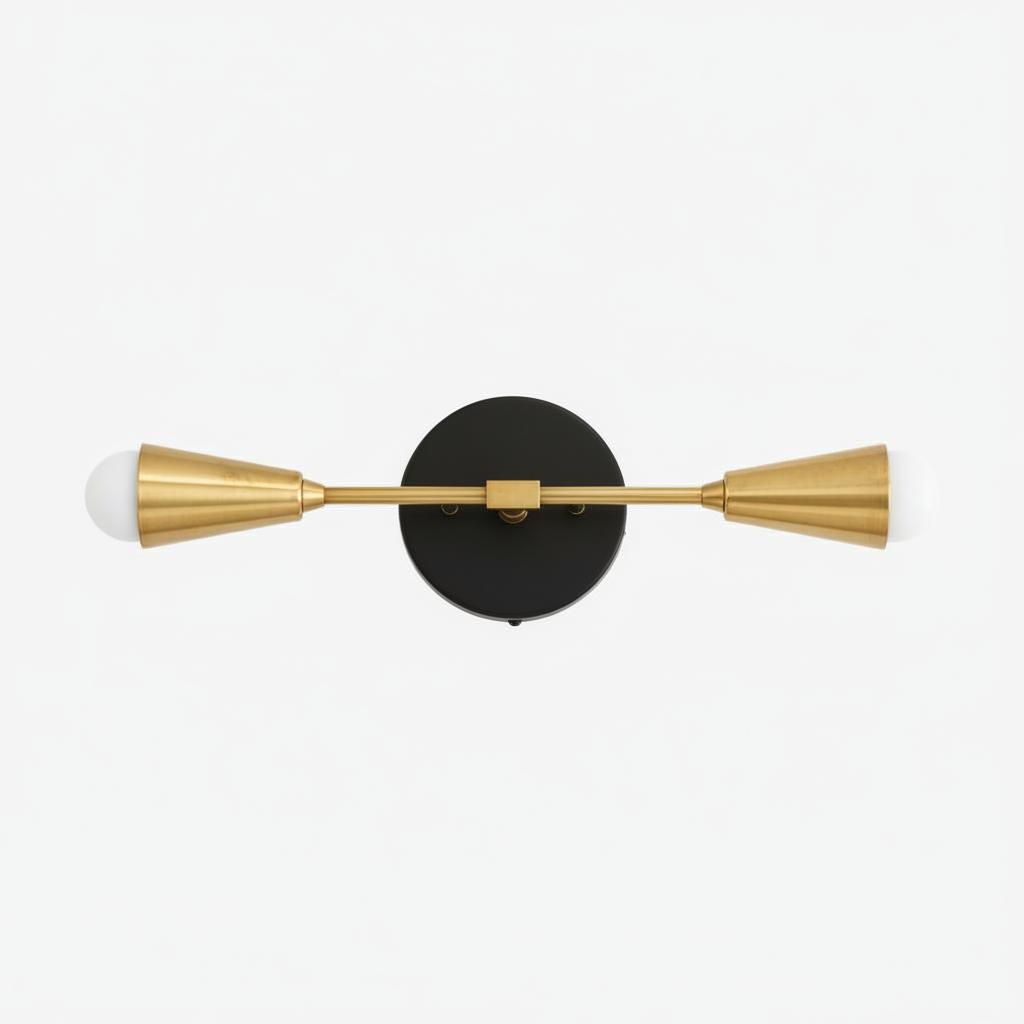 Lumen Dual-Conical Modern Wall Sconce – Minimalist Vanity & Hallway Lighting