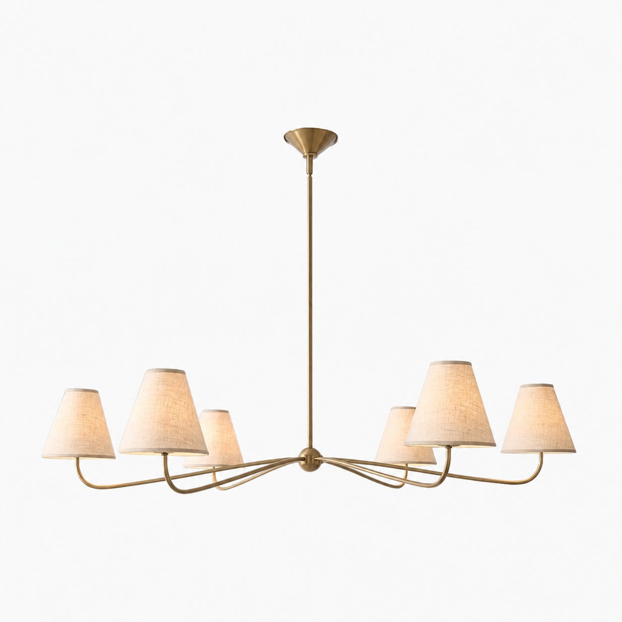 Fibura Metal Modern Linen Shade Linear Chandelier - Clean Lines