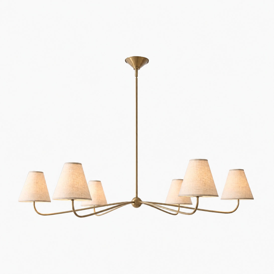 Fibura Metal Modern Linen Shade Linear Chandelier - Clean Lines