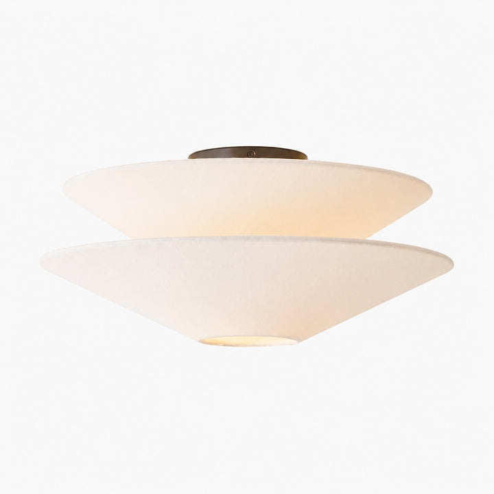 Solivara Flushmount Recessed Milky White Glass Simple Ceiling Lamp