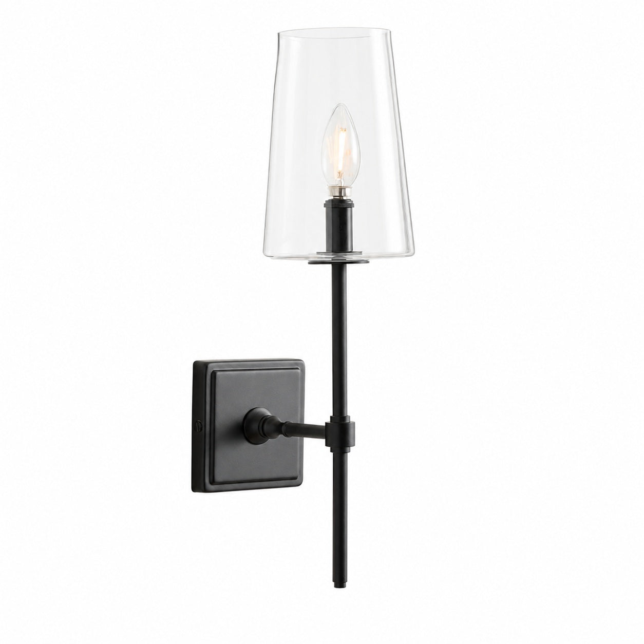 Derlina Multi-Head Candlestick Clear Glass Wall Lamp – Retro Metal Sconce