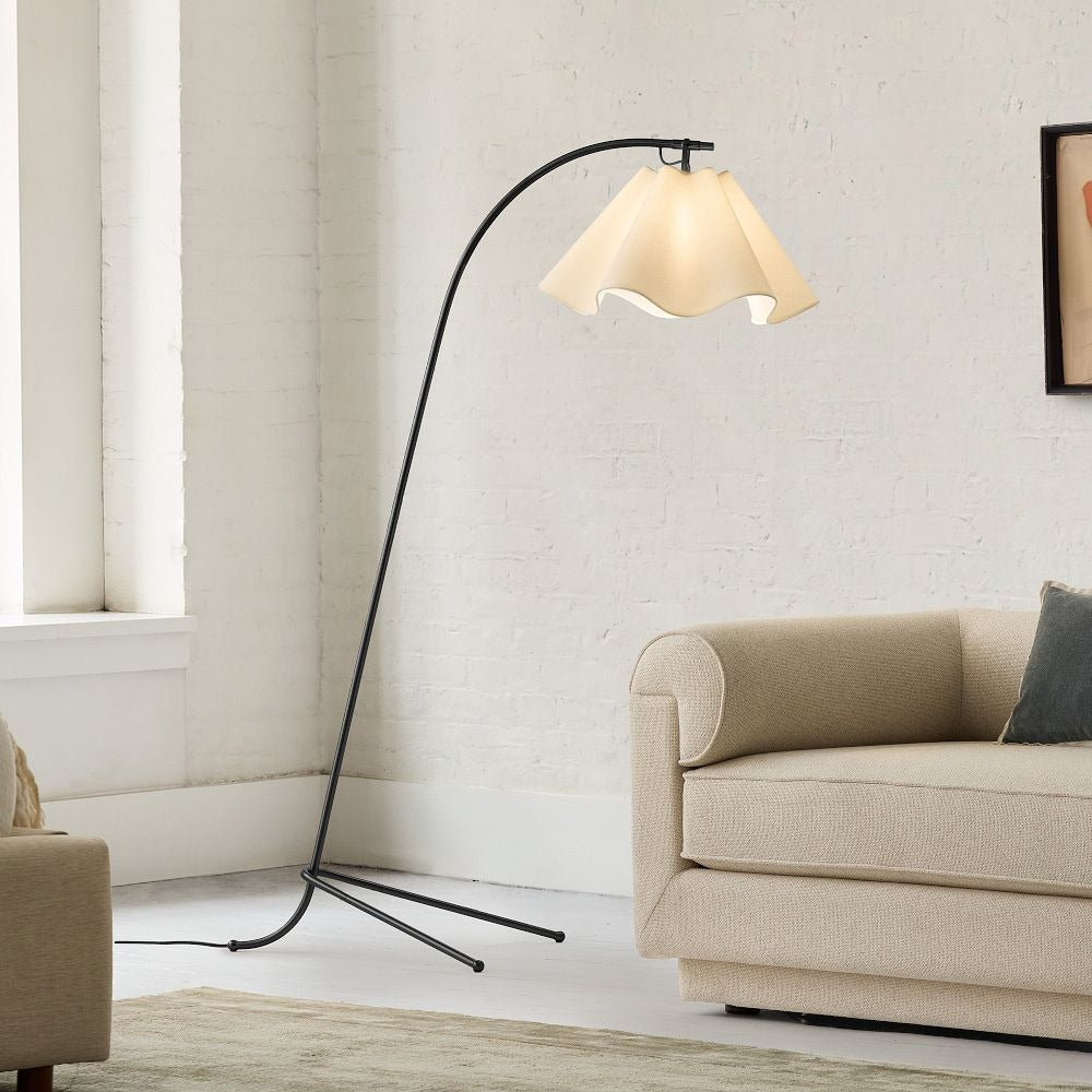 Oslan Scalloped Shade Floor Lamp - Modern Lighting with Arched Base