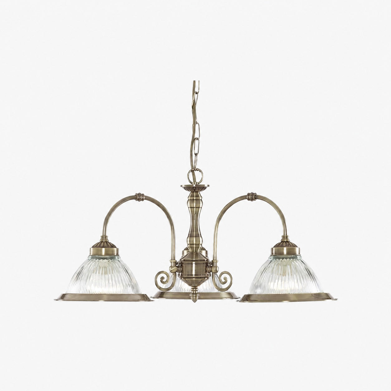 TF Vintora Ribbed Glass Pendant Light – Elegant Metal Trim for Kitchens, Dining Areas and Hallways