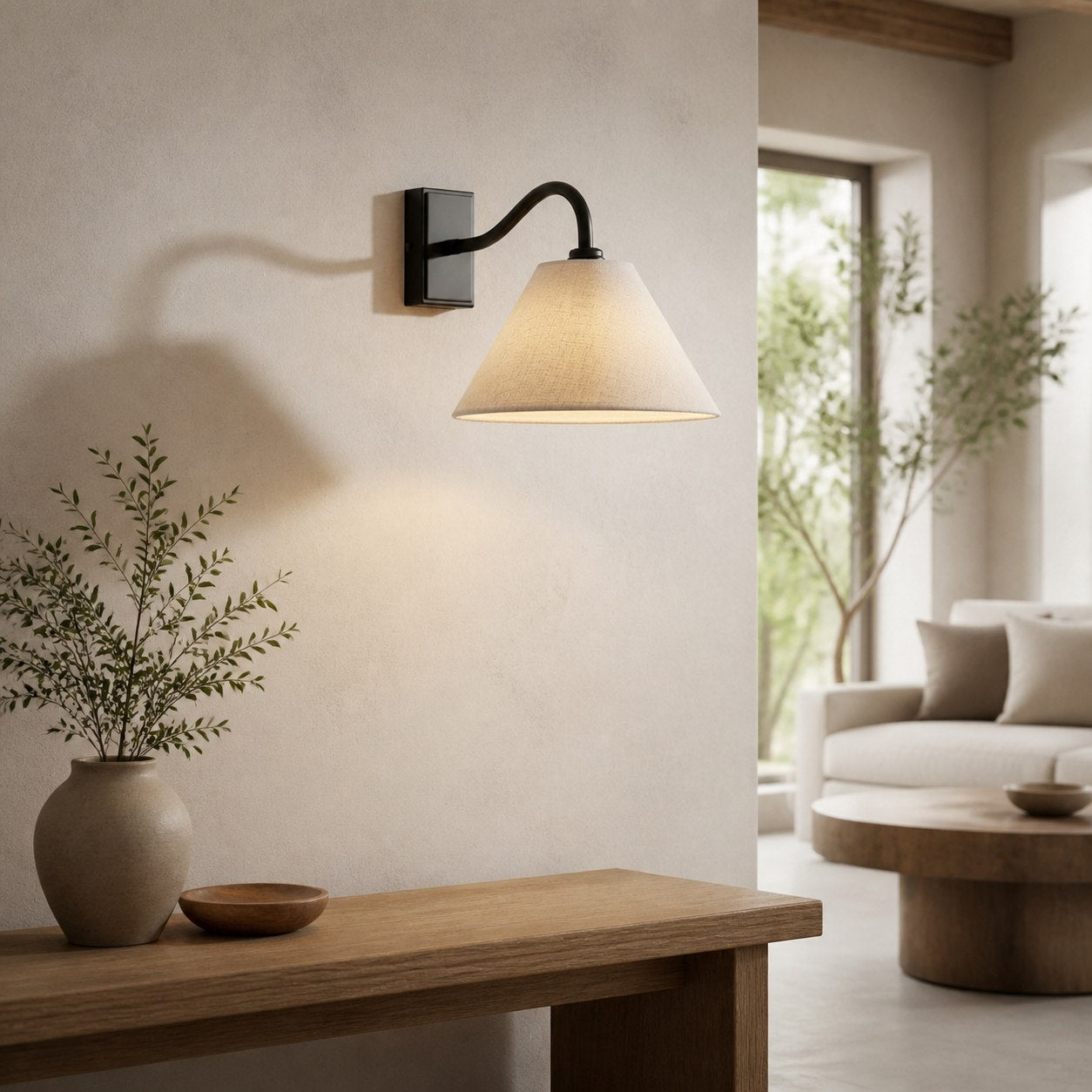 Lumweve Wall Light - Pleated Look Shade Refined Sconce for Corridor and Study