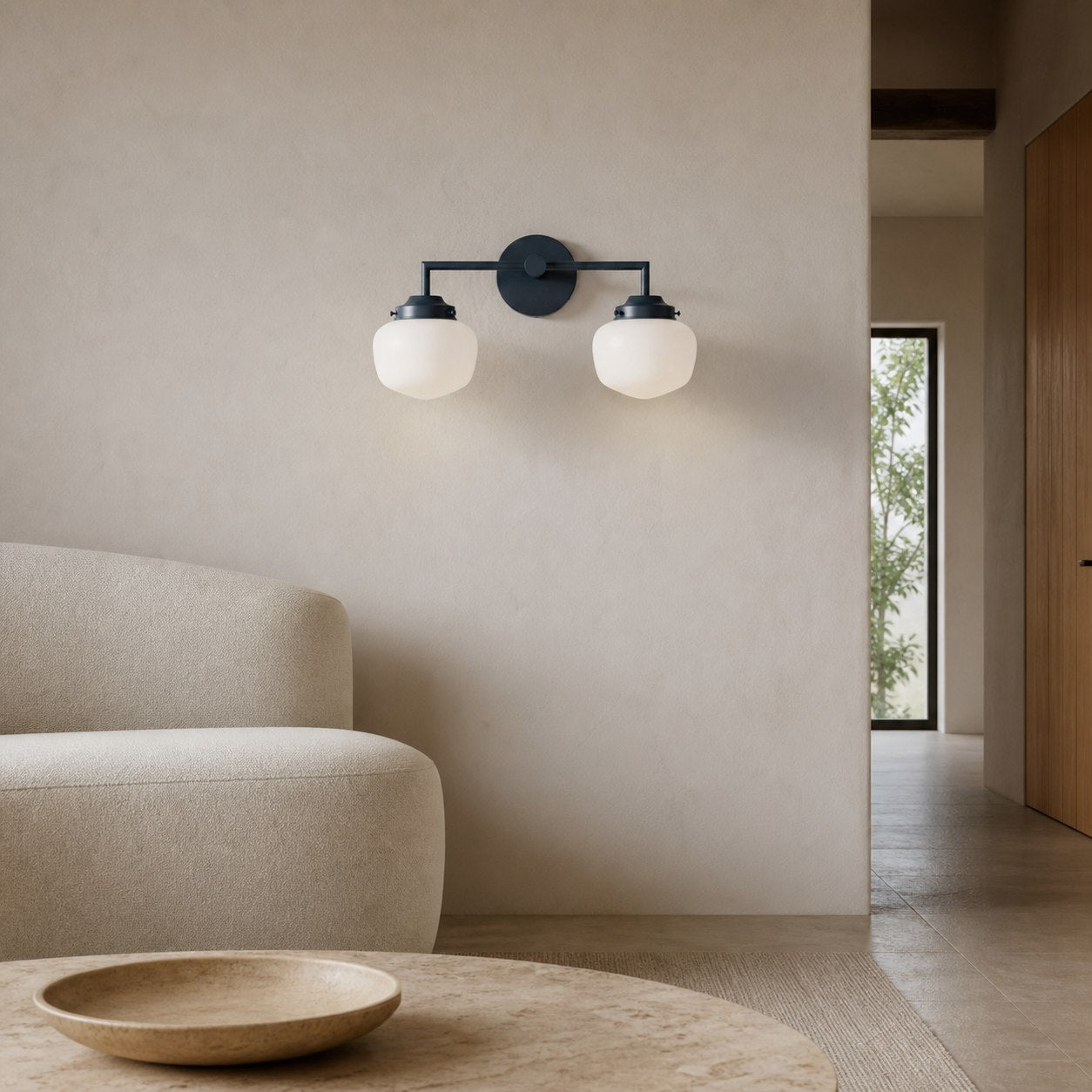 Opalume Glass Vanity Light - Vintage Inspired Bathroom Wall Lighting