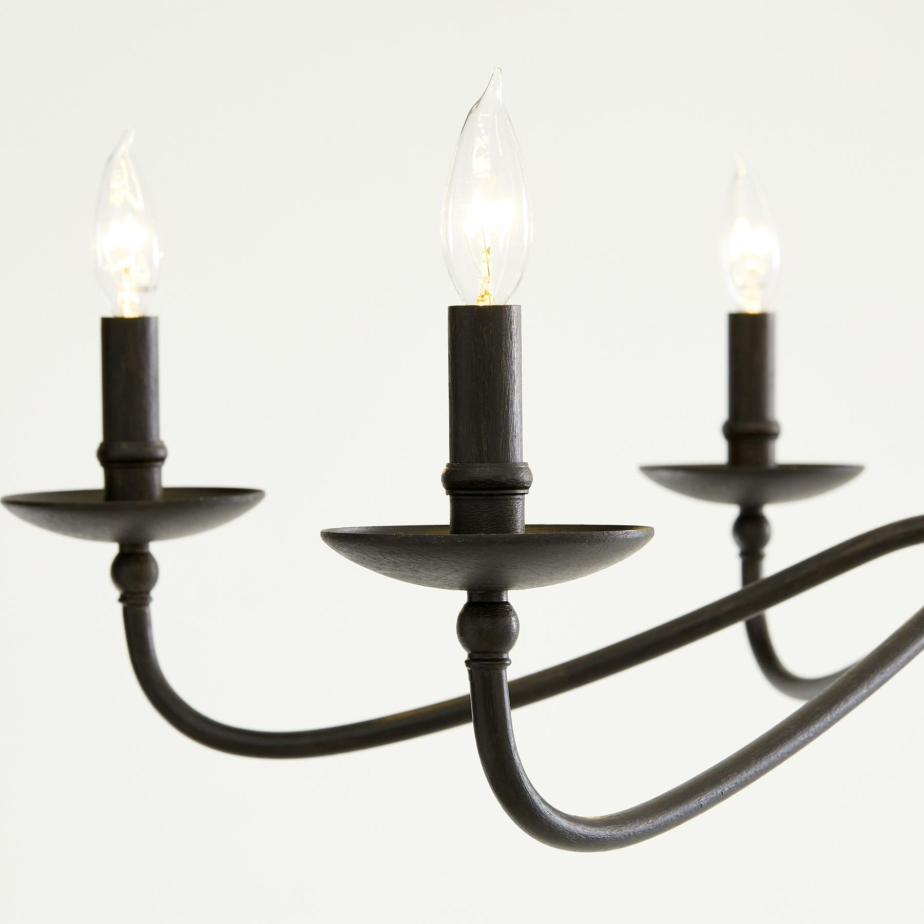 Rowan Timeless Iron Candle Design Chandelier - Industrial Interior Lighting For Bedroom