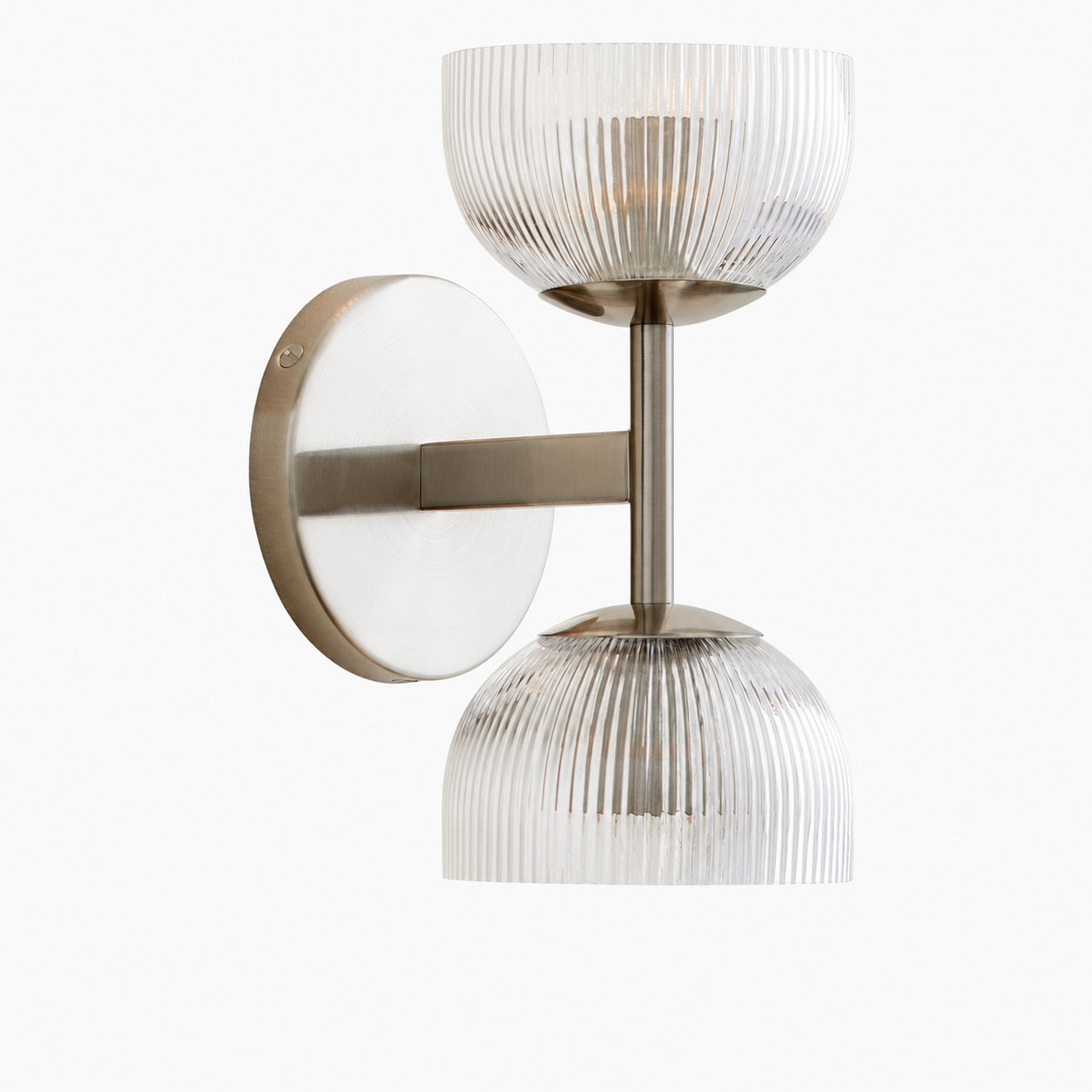 Bravira Ribbed Glass Sconce - Metal Wall Light with Clear Glass Shade