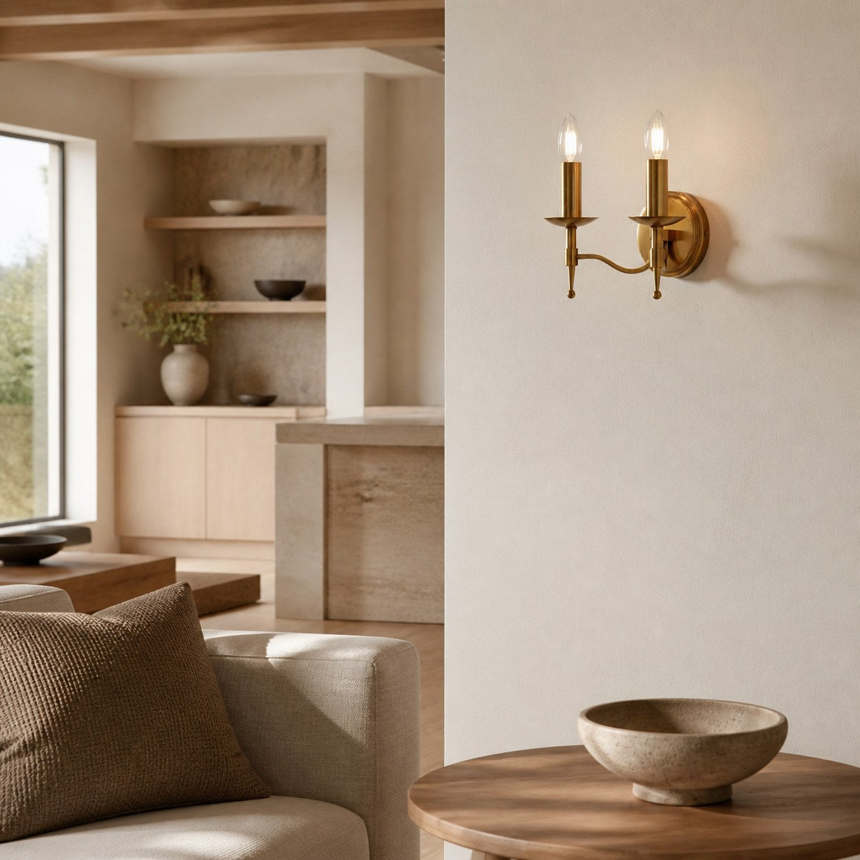 Tela Classic Wall Sconce Metal Wall Light - Elegant Wall Sconce Ideal for Hallway or Living Room