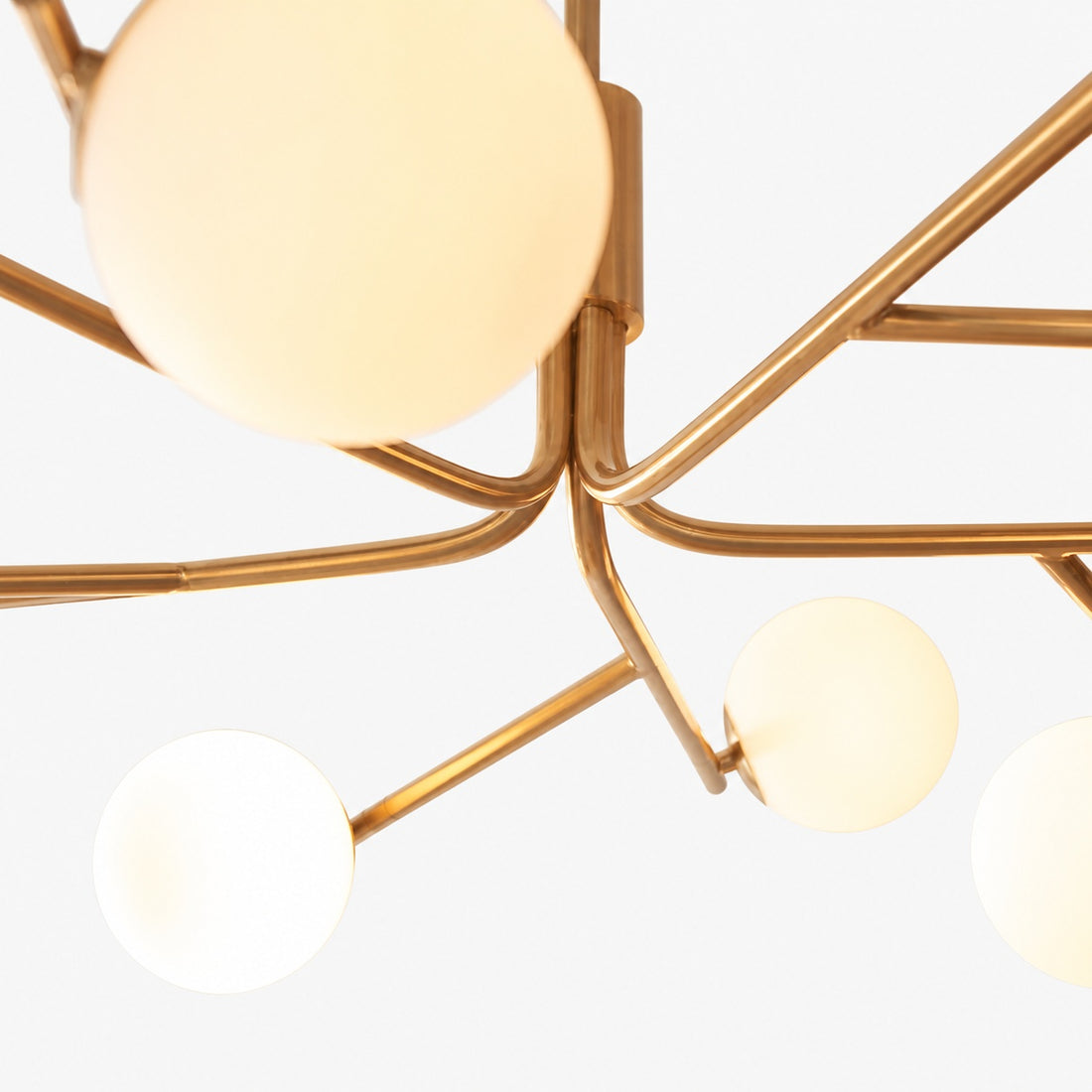 Tivara Mid-Century Modern 10-Light Pendant – Chandelier with Globe Shades for High Ceilings
