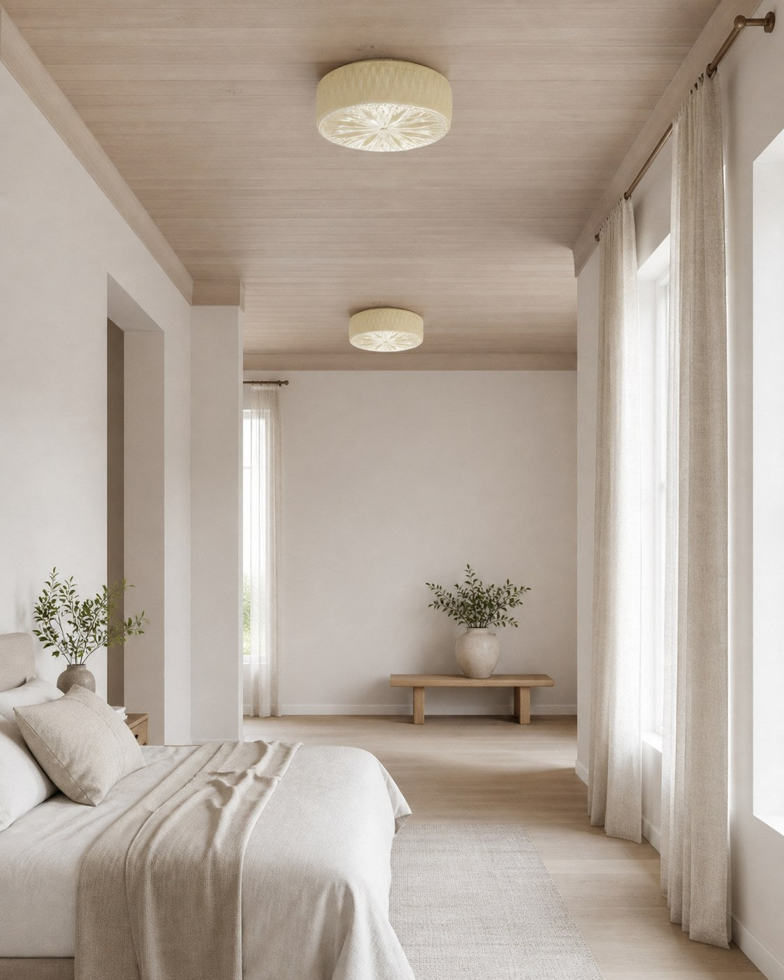 Mistaro Minimal Glass Ceiling Lamp - Flush Mount Design for Living Room and Bedroom