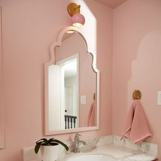 Modern Accent Soft Pink Globe Shade Wall Sconce