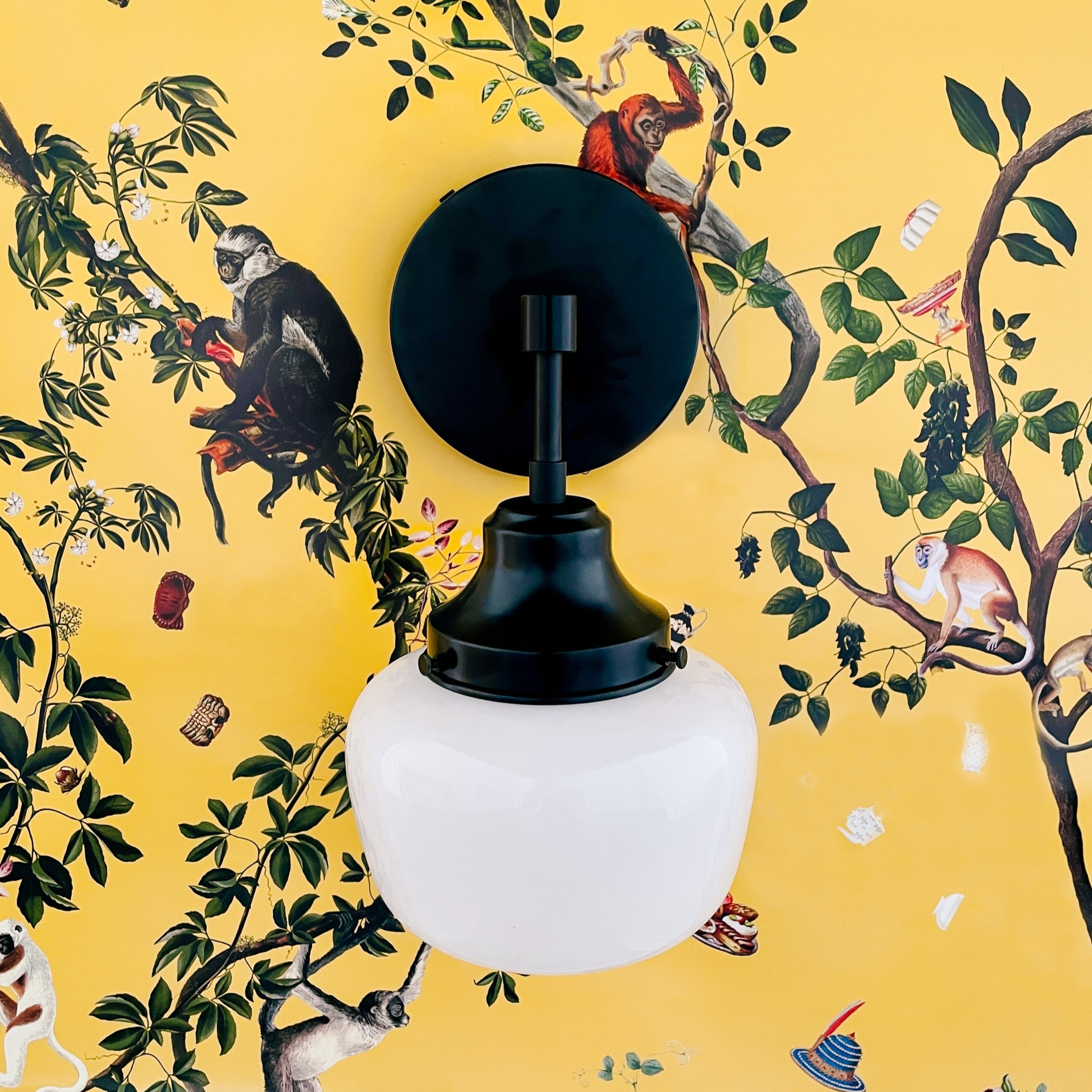 Vintage Schoolhouse Wall Sconce - Brass, Chrome & Black Finish Lighting