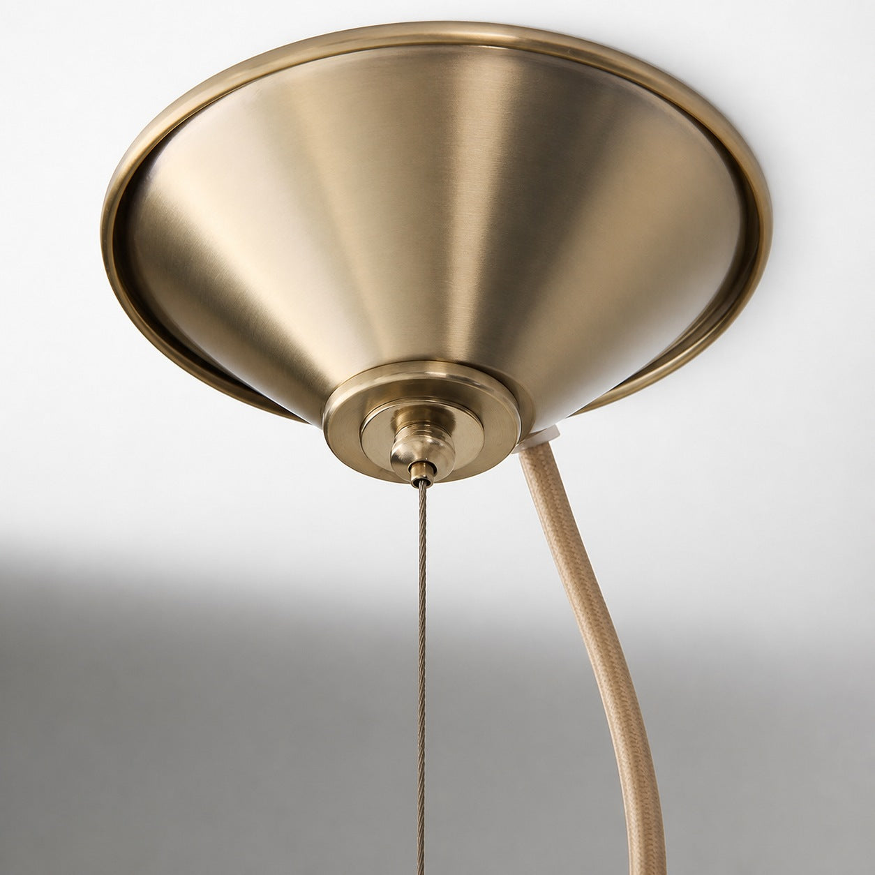 Oslan Ivory Linen Pendant Light - Scalloped Shade Modern Ceiling Lamp