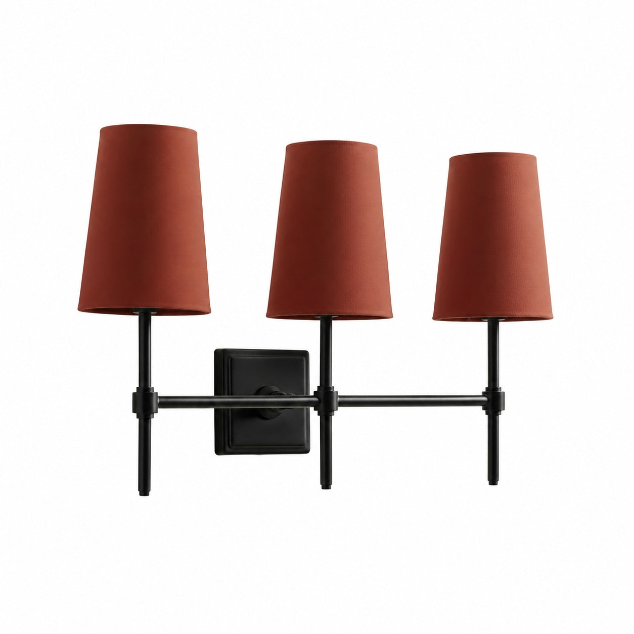 Derlina White Linen Shades Wall Lamp – Retro Metal Multi-Head Lighting Fixture