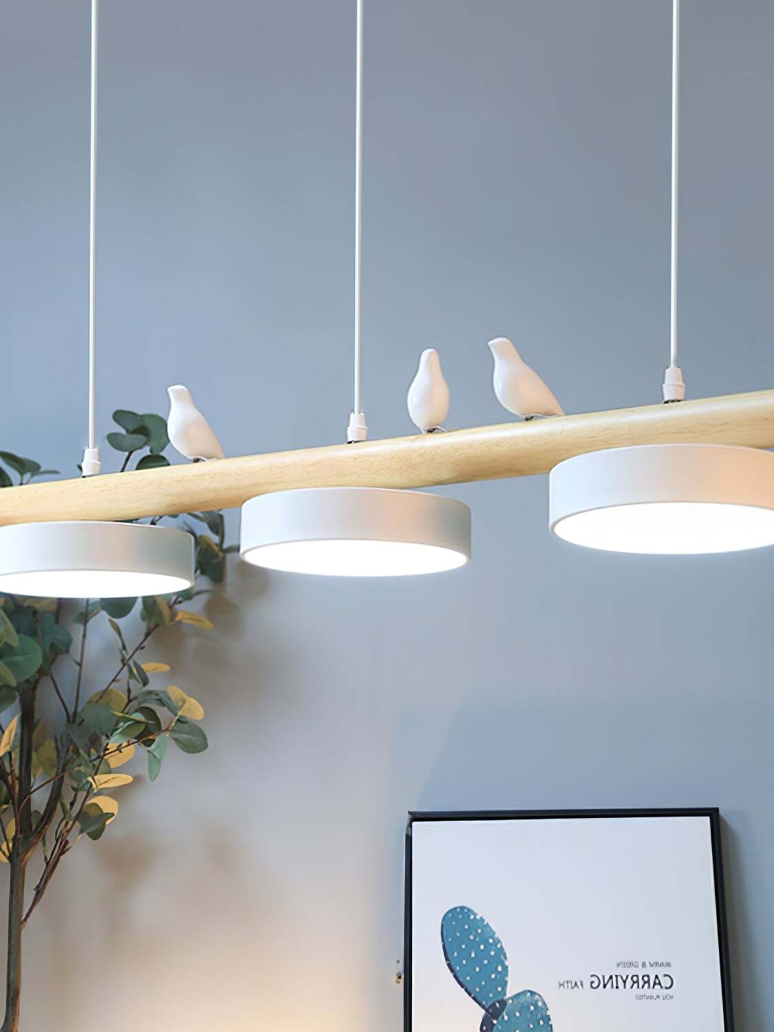 Creative Branch Bird Shaped Pendant Lamp