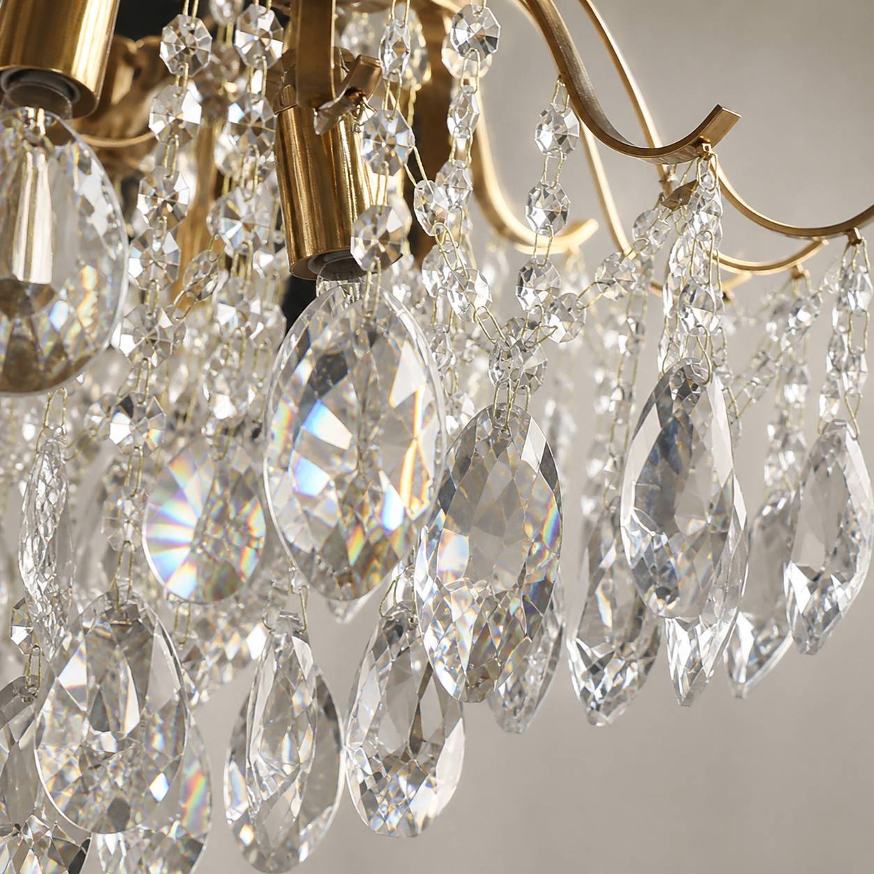 Vintage Sumptuous Teardrop Crystal Chandelier