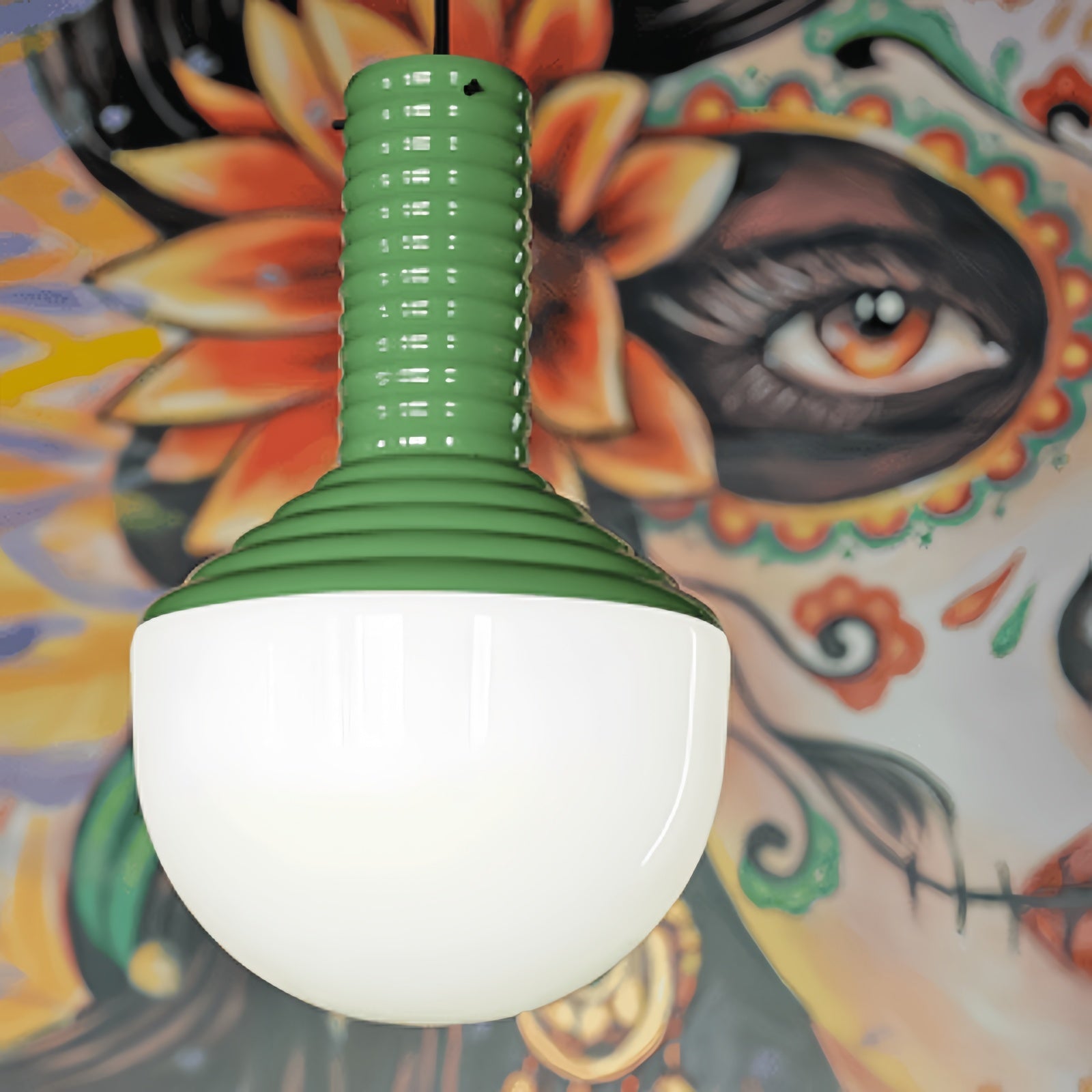 Contemporary Bulb - Shaped Ceramic Pendant Lamp In 4 Colors