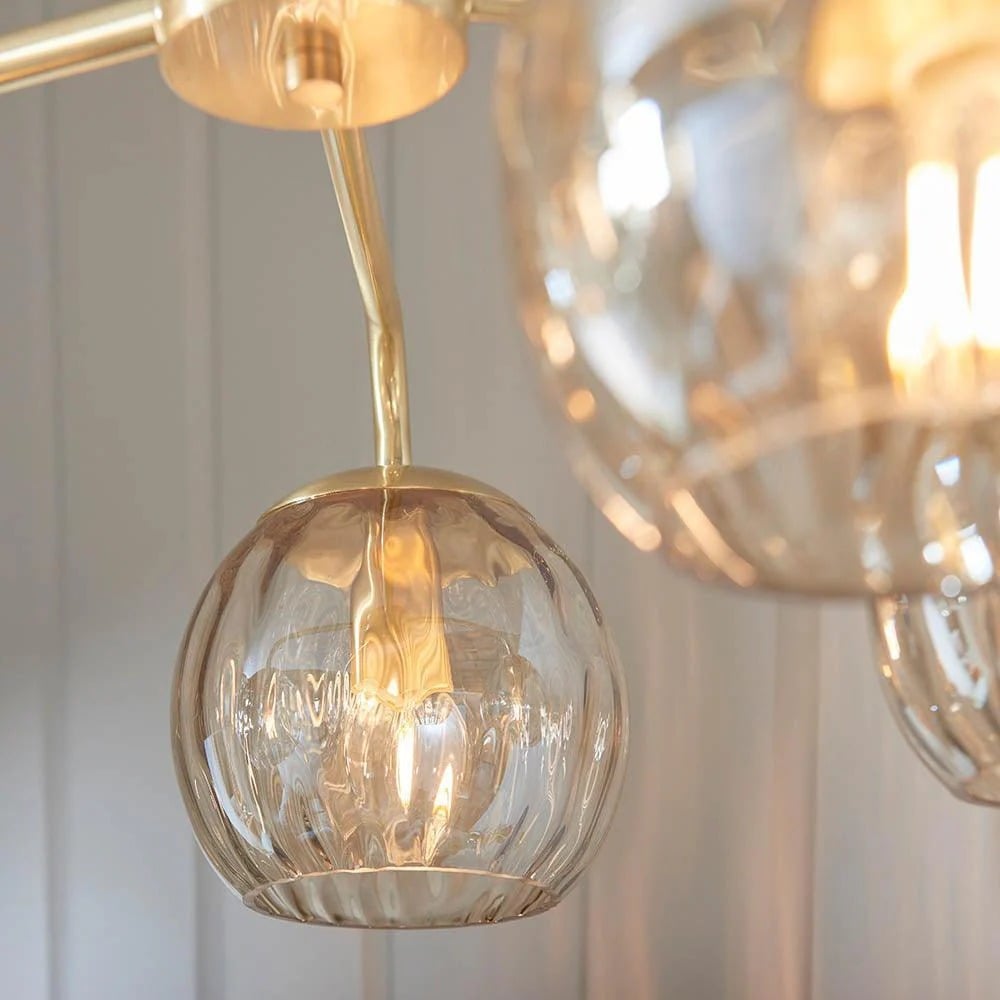 Tracian Glass Mid-Century Modern Globe Pendant Light for Dining Room