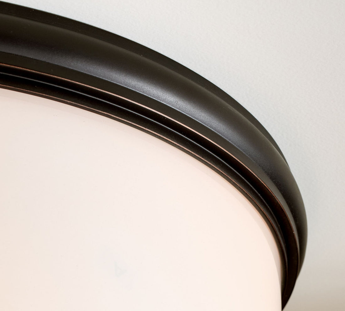 Roven Flush Mount Ceiling Lamp with Opal Glass Dome - Sleek Design for Bedroom and Living Room