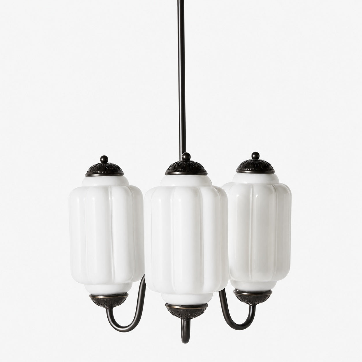 Eloise Vintage Glass Chandelier - Milk Glass Home Accent