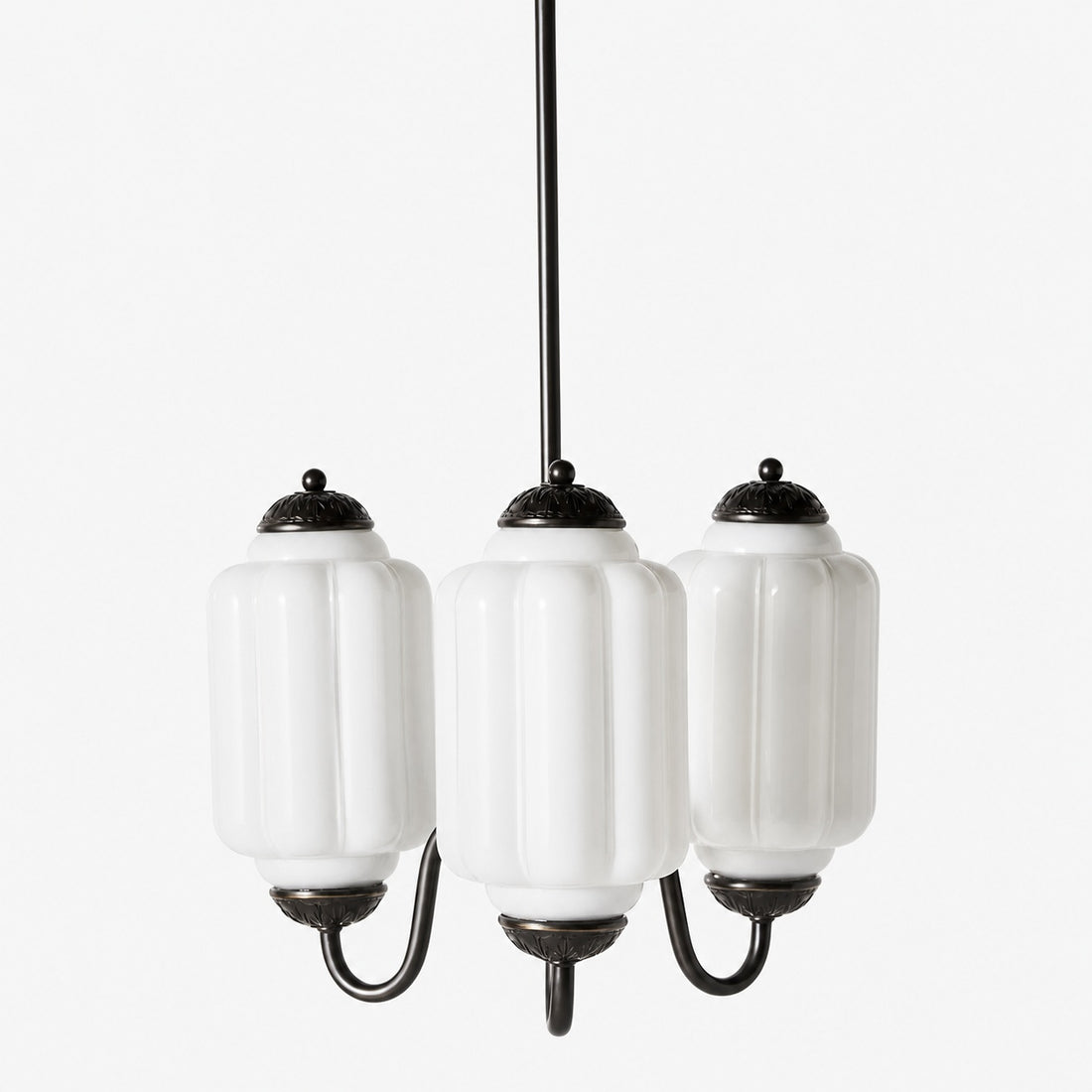 Eloise Vintage Glass Chandelier - Milk Glass Home Accent