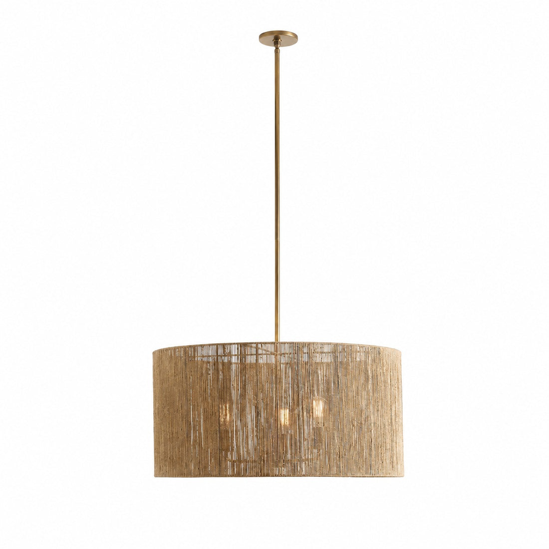 Dumora Antique Brass Drum Pendant Lamp - Farmhouse Style Lamp for Living Room
