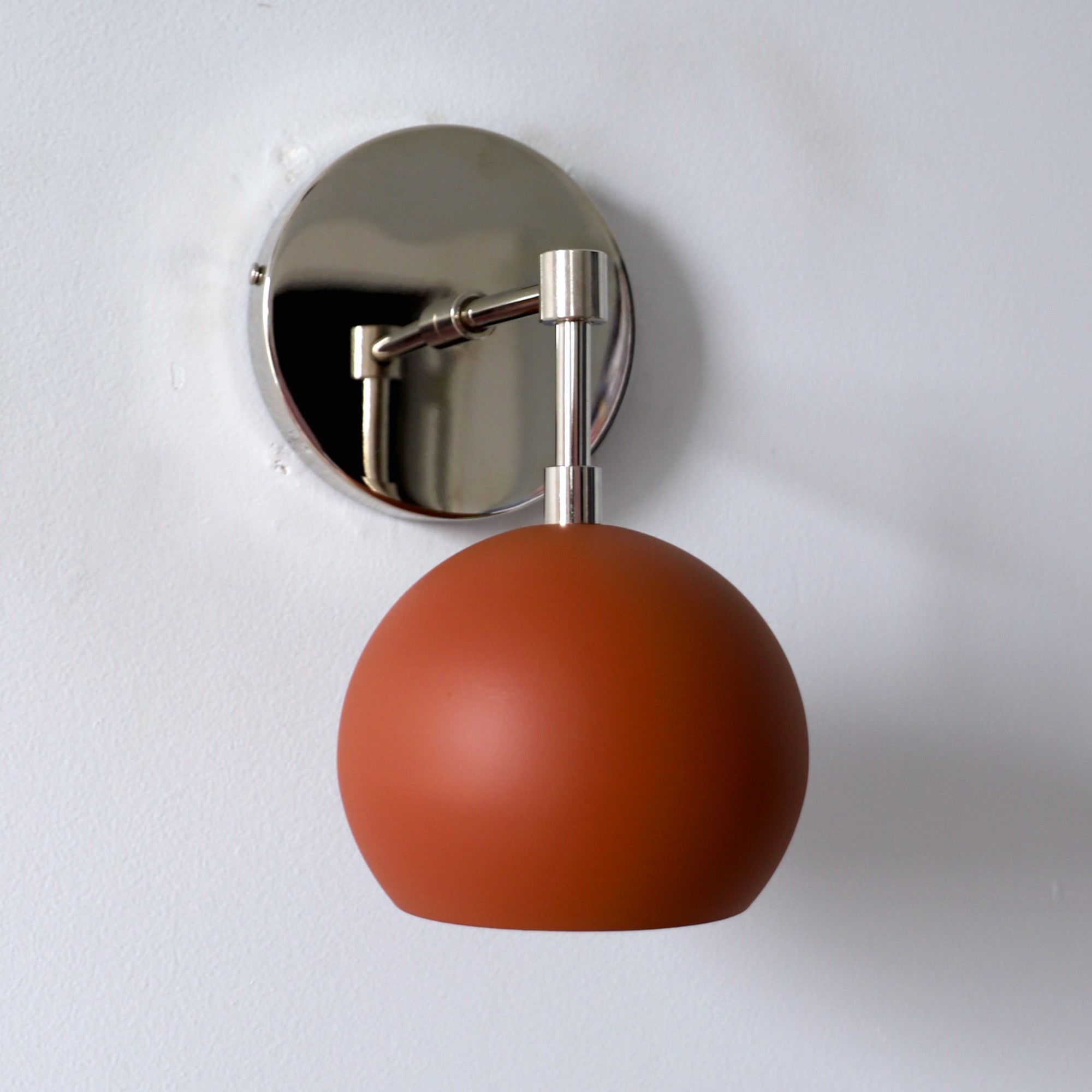 Modern Terra Cotta Globe Accent Wall Sconce