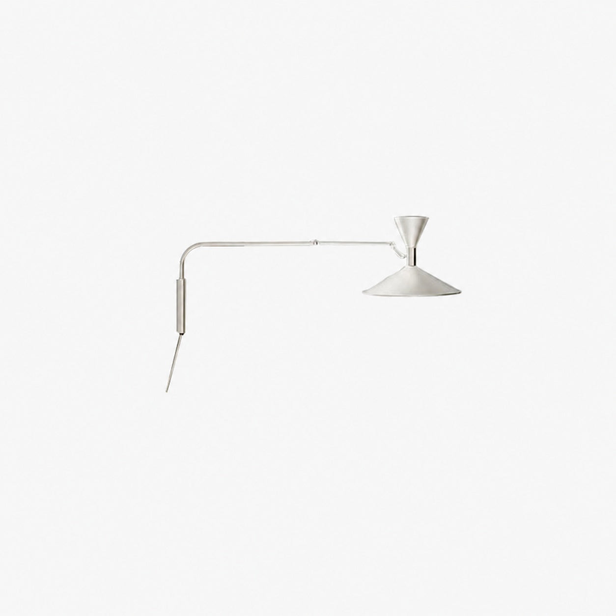 Ivoran Plug-In Swing Arm Wall Sconce - Metal Cone Adjustable Reading Light for Bedroom and Study
