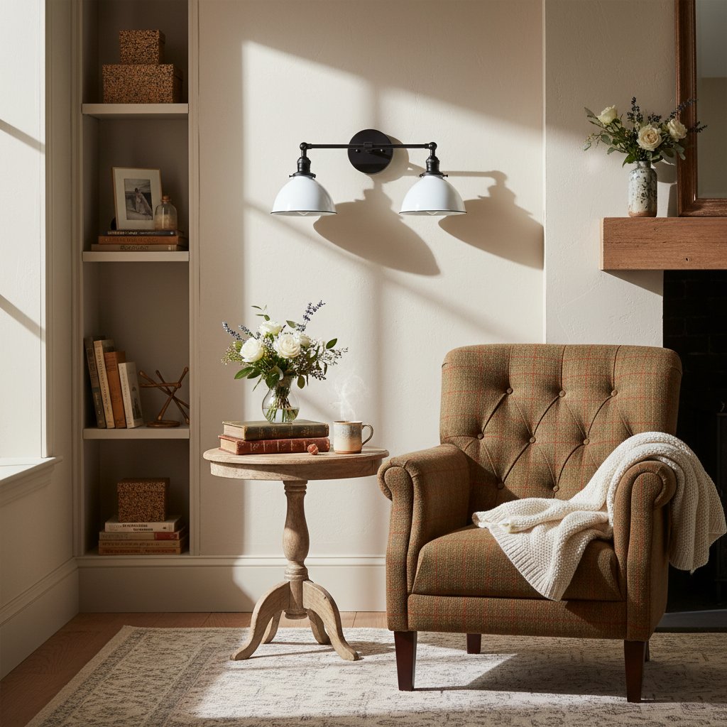 Conique Metal Dual Head Wall Fixture with Classic Shades – Industrial Vanity Lamp