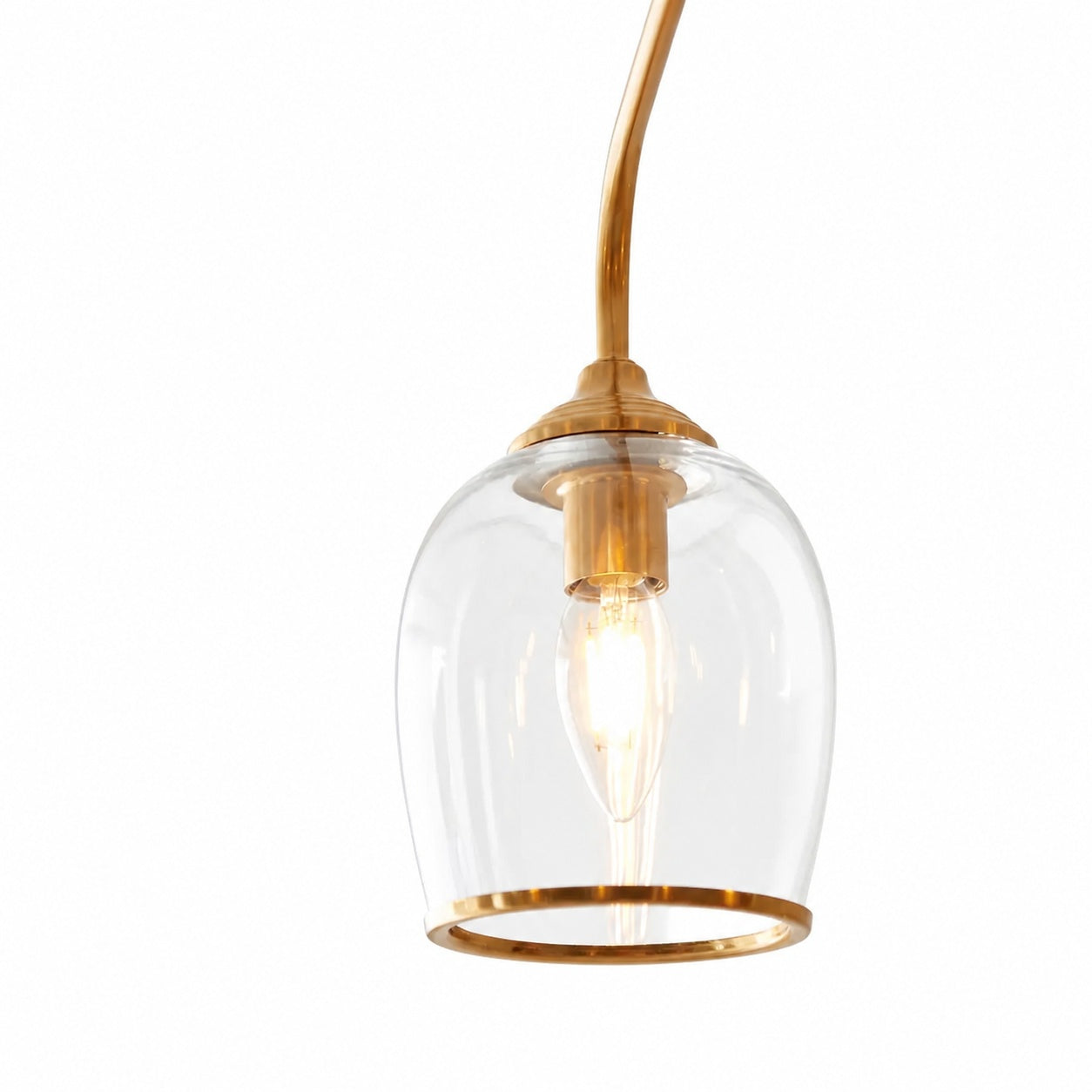 Brazara Multi-Light Glass Shade Pendant Lamp – Curved Metal Arms for Modern Homes