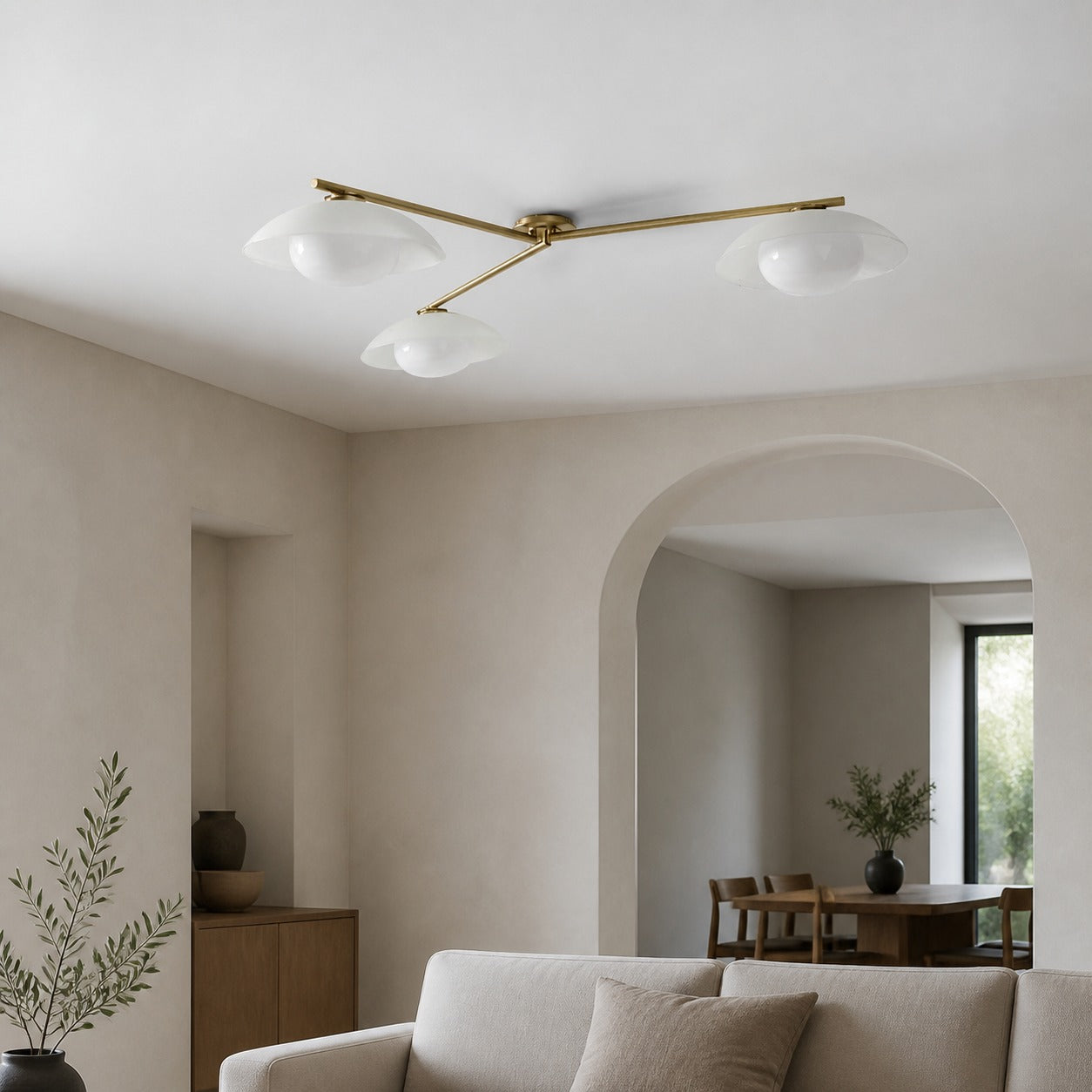 Elorina 3-Light Flush Mount Glass/Metal Ceiling Light - A Stylish Fixture for Modern Spaces